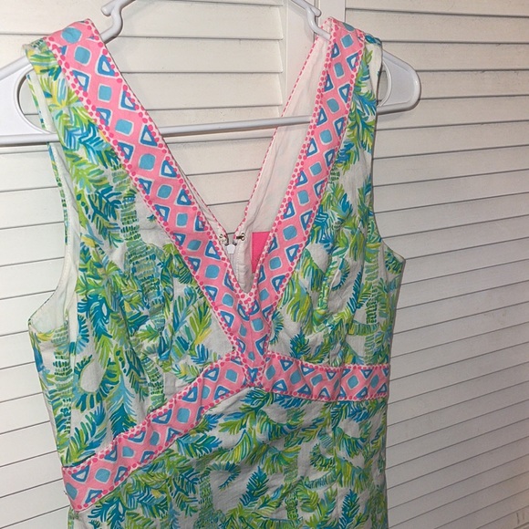 LILLY PULITZER FRYER SHIFT DRESS ELEPHANT EARS PRINT TROPICAL RESORT PALM LEAF - Picture 2 of 4